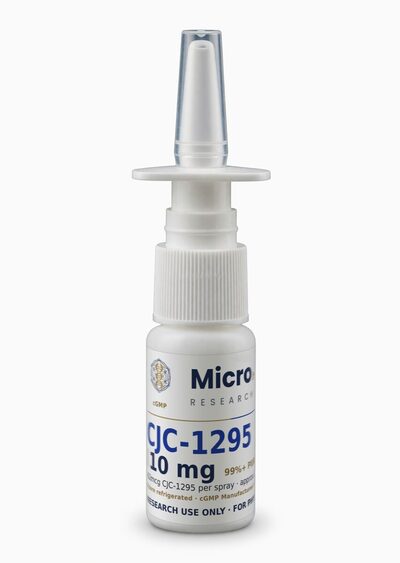 CJC-1295 10 mg, 15 mL white bottle with metered spray top