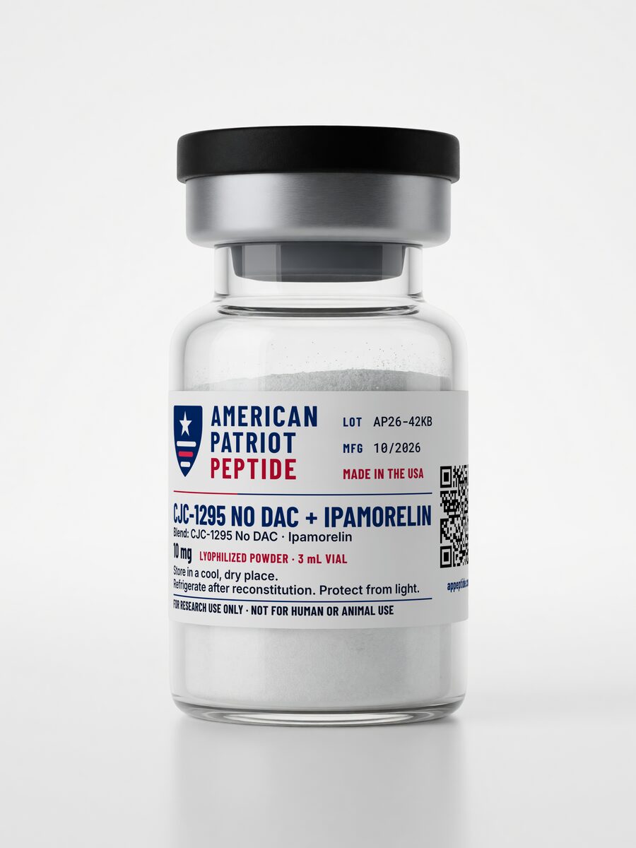 CJC-1295 No DAC + Ipamorelin 10 mg, 3 mL vial (lyophilized)