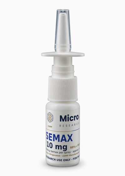 Semax 10 mg, 15 mL white bottle with metered spray top