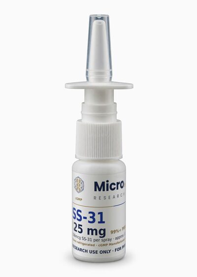SS-31 25 mg, 15 mL white bottle with metered spray top