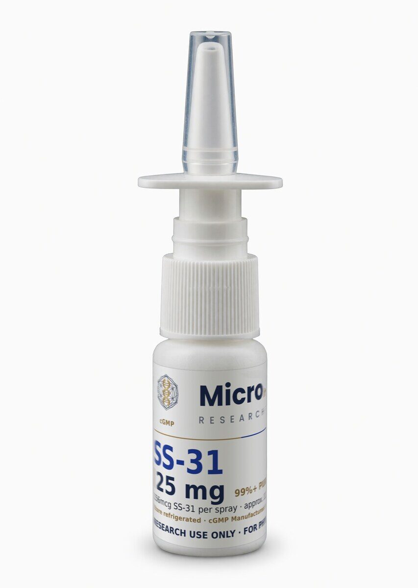 SS-31 25 mg, 15 mL white bottle with metered spray top